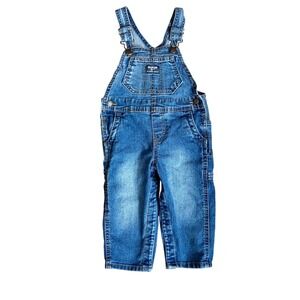 OshKosh B'gosh Toddler Denim Overalls Vestbak Size 18m Blue Adjustable Straps